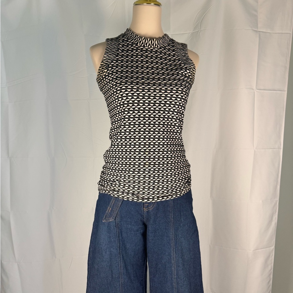 Black and White Sleeveless Top from Maeve . Beautiful to pair with widely jeans